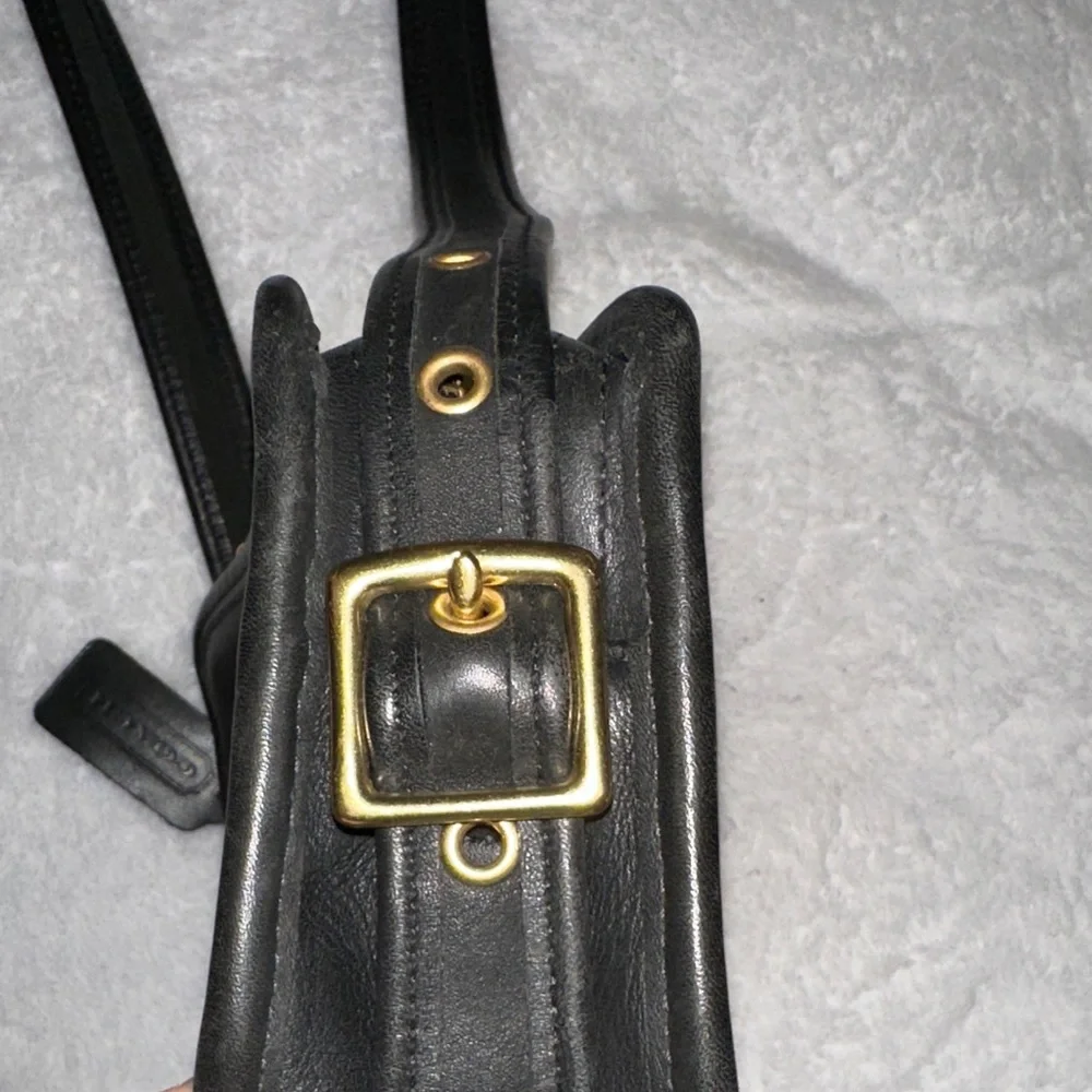 Coach Black Leather Crossbody Bag vintage N- F0D-9167 - Picture 4 of 5